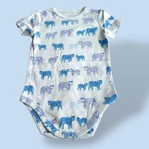 NEW💛Janie and Jack💛 Baby Bodysuit Soft Blue Tiger Print 100% Cotton 3-6 Months